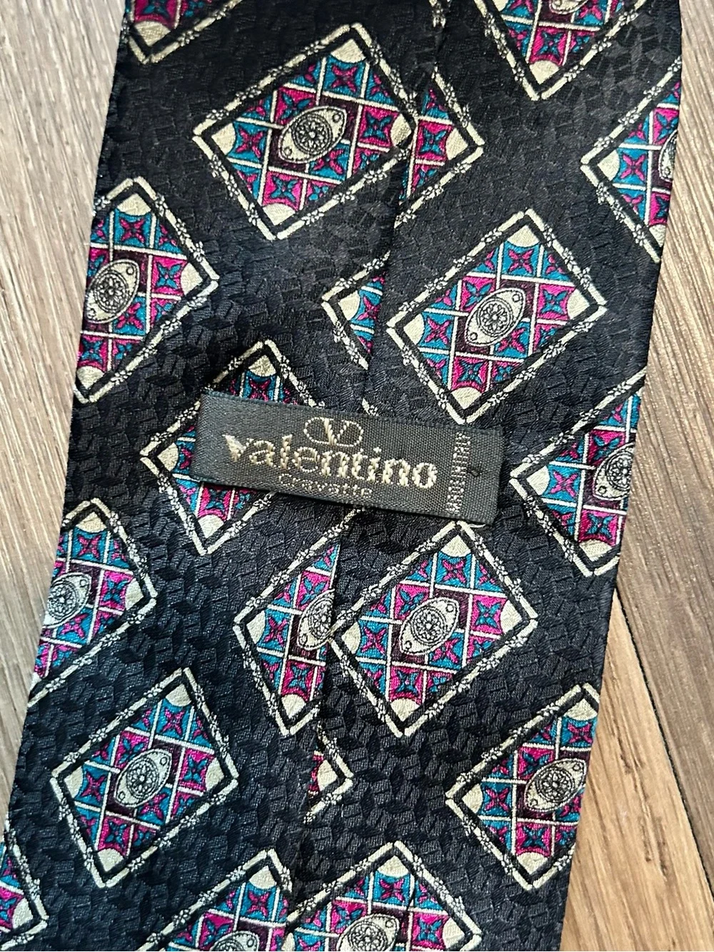 Valentino Cravatte Made in Italy Silk Printed Neck Tie Vintage